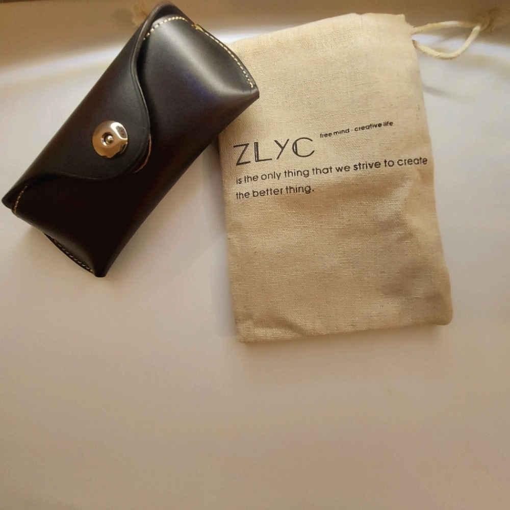 Unisex semi Hard Genuine Leather eyeglass case